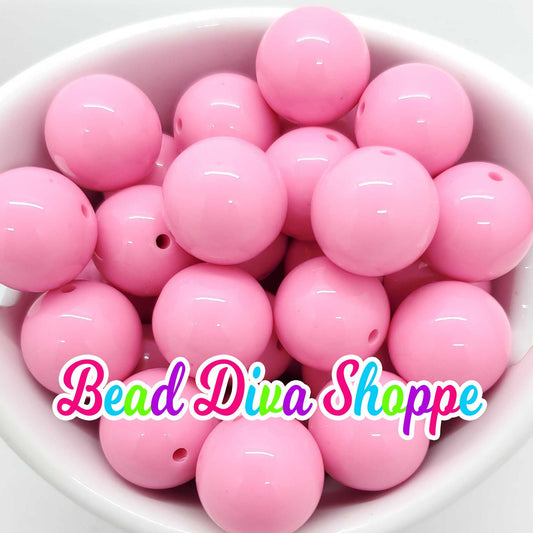 20mm - BUBBLEGUM PINK -  Solid  Beads - Bubblegum - Round Acrylic Beads for Diy and Jewelry Making Supplies