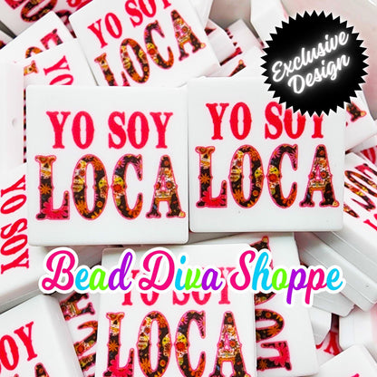 EXCLUSIVE - Set of 2 - 28mmX28mm - Yo SOY LOCA - Sugar skulls - Focal  Beads - Diy Jewelry Making - Beaded Pens - Keychains - Bracelets