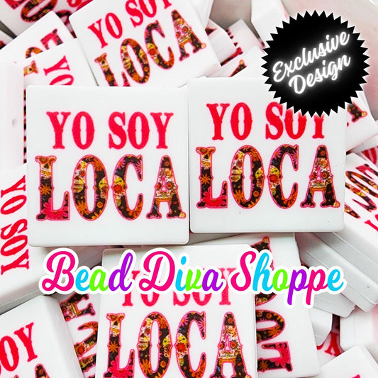 EXCLUSIVE - Set of 2 - 28mmX28mm - Yo SOY LOCA - Sugar skulls - Focal  Beads - Diy Jewelry Making - Beaded Pens - Keychains - Bracelets