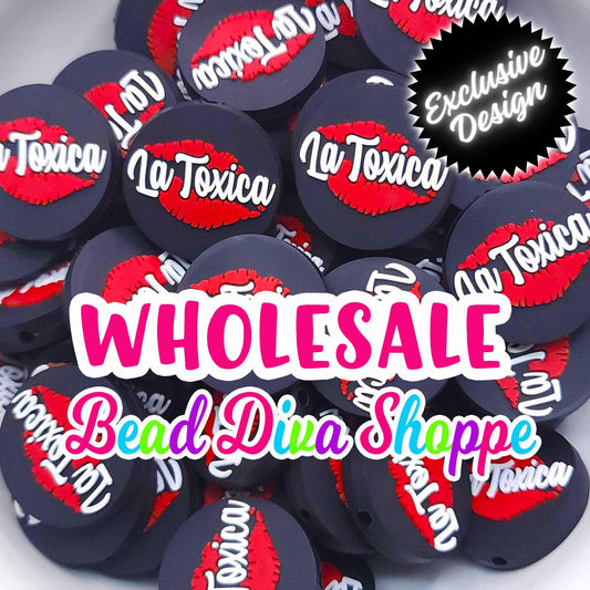 WHOLESALE - Set of 25 - 30mm - LA TOXICA - Focal  Beads - Diy Jewelry Making - Beaded Pens - Keychains - Bracelets
