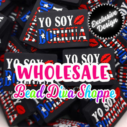 WHOLESALE - Set of 25 - 25mmX35mm - Yo SOY BORICUA - Focal  Beads - Diy Jewelry Making - Beaded Pens - Keychains - Bracelets