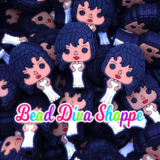 Set of 2 - 30mm x 18mm - Tex Mex Latina Cutie- Focal Beads - Diy Jewelry Making - Beaded Pens - Keychains - Bracelets