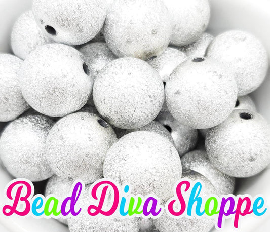 20mm - SILVER STARDUST Beads - Acrylic Beads for Diy - Jewelry Making Supplies - Keychains - Beaded Pens