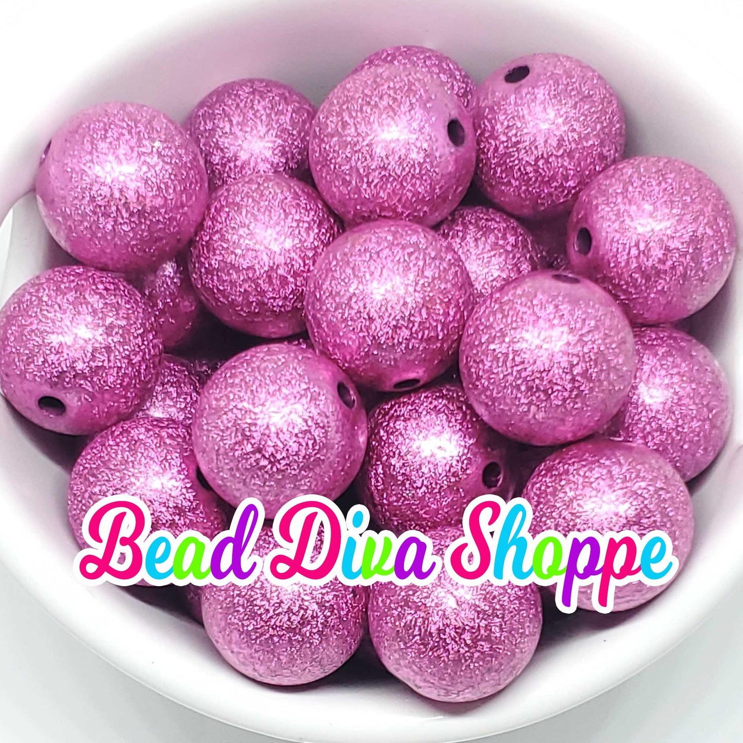 20mm - HOT PINK STARDUST Beads - Acrylic Beads for Diy - Jewelry Making Supplies - Keychains - Beaded Pens