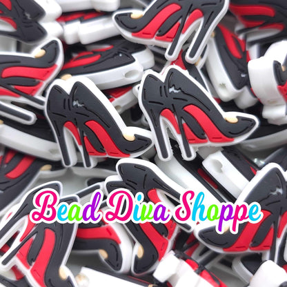 Set of 2 - 27mm x 25mm - HIGH HEELS - Focal Beads - Diy Jewelry Making - Beaded Pens - Keychains - Bracelets