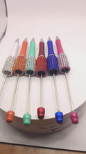 Load and play video in Gallery viewer, Set of 2 - FABULOUS RHINESTONE PENS - Diy - Beaded Pens - Gifts - Bling Bling
